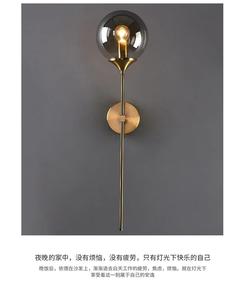 Modern minimalist living room Nordic creative personality bedroom bedside mirror front aisle corridor background wall lamp