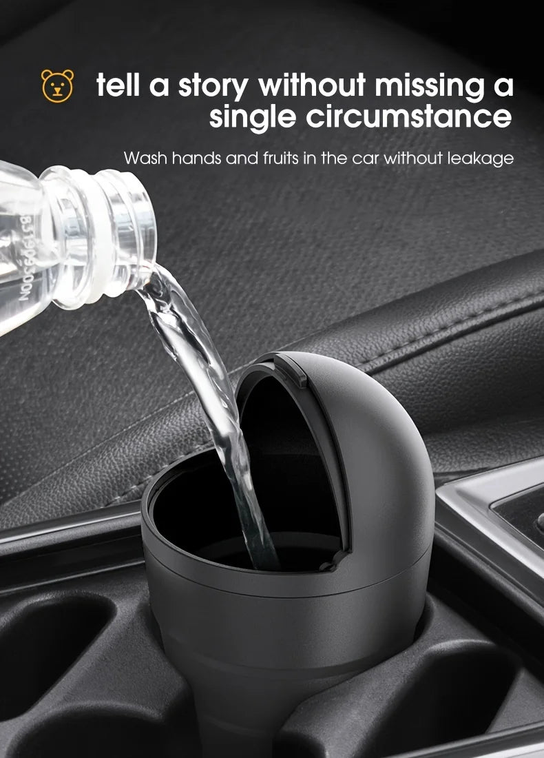 Car Trash Can Auto Organizer Storage Box with Swing Lid Cute Mini Automotive Leakproof Vehicle Trash Bin for Car Universal