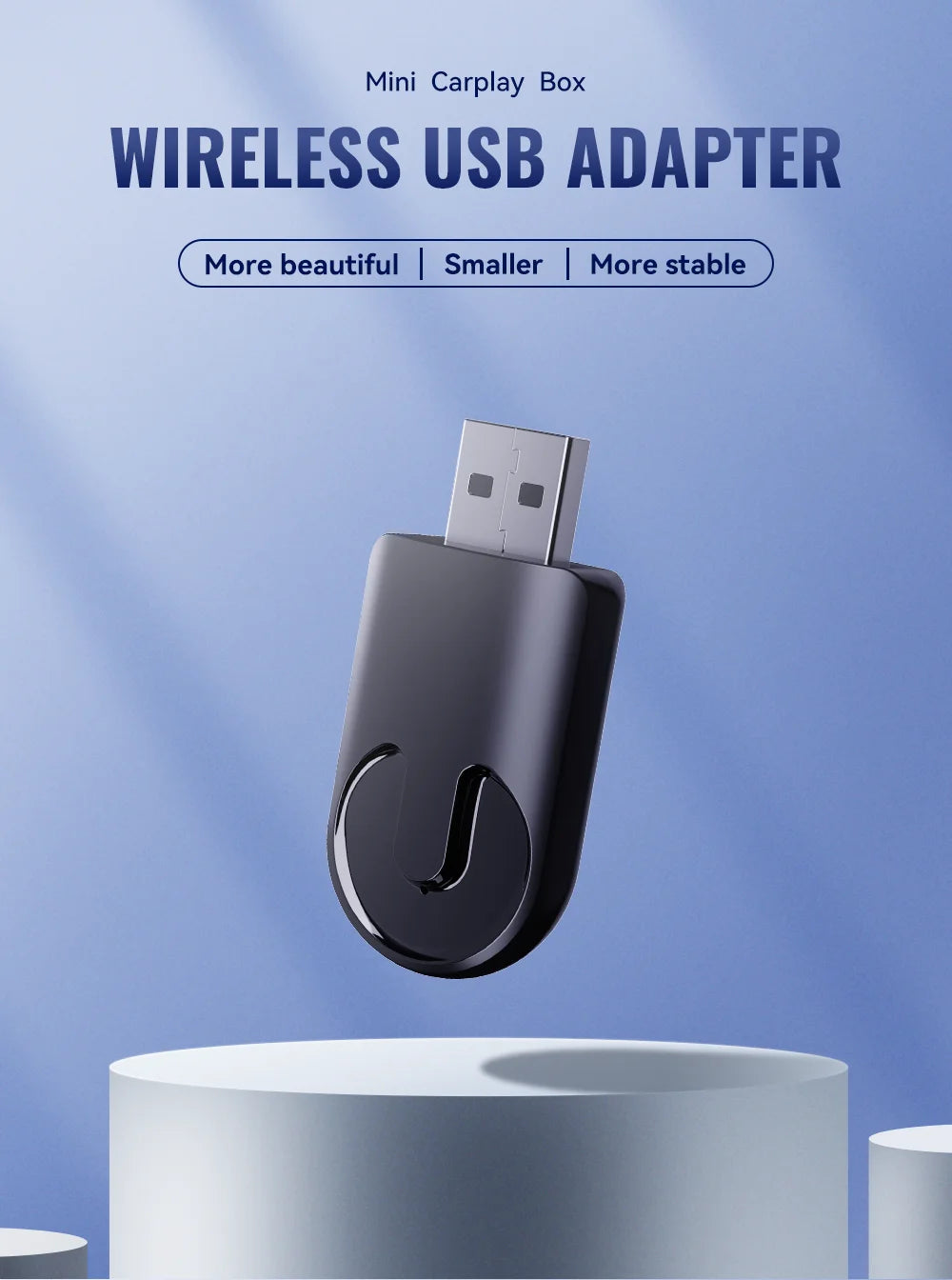 Wired to Wireless CarPlay&Android Auto 2in1 Mini Adapter USB 5GHz WiFi Suitable for 99% of original wired carplay/auto cars