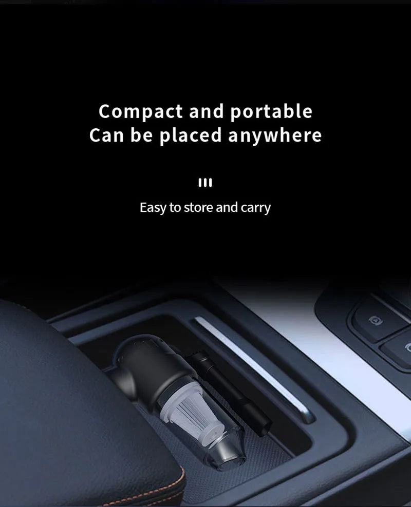 Portable Wireless Car Vacuum Cleaner USB Charging 1200mAh Mini Wet And Dry Use Household Cleaning Appliance