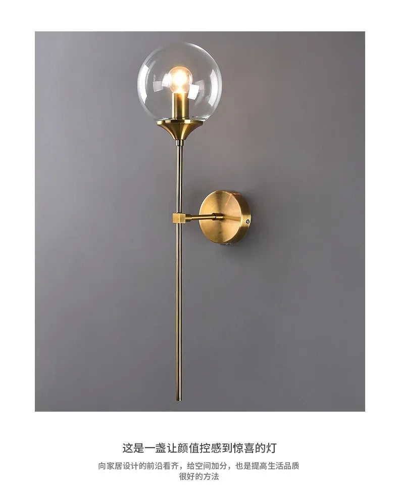 Modern minimalist living room Nordic creative personality bedroom bedside mirror front aisle corridor background wall lamp