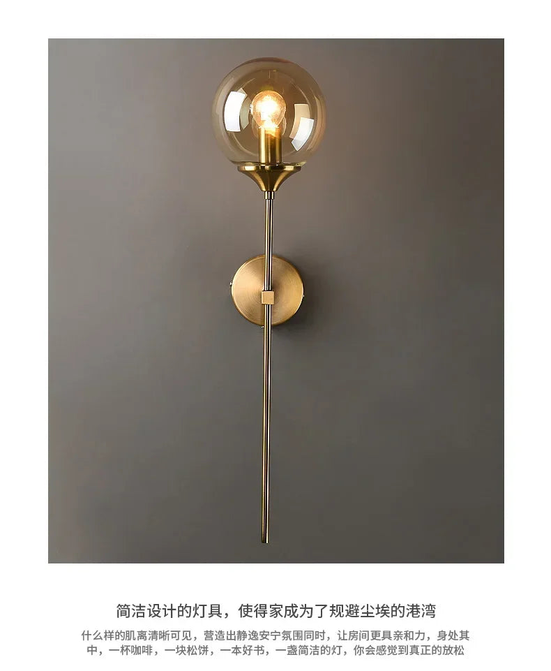Modern minimalist living room Nordic creative personality bedroom bedside mirror front aisle corridor background wall lamp