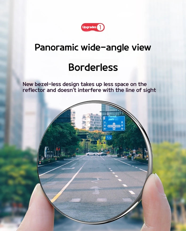 360 Degree HD Blind Spot Mirror For Car Reverse Frameless Ultrathin Wide Angle Round Convex Rear View Mirror Car Accessorie