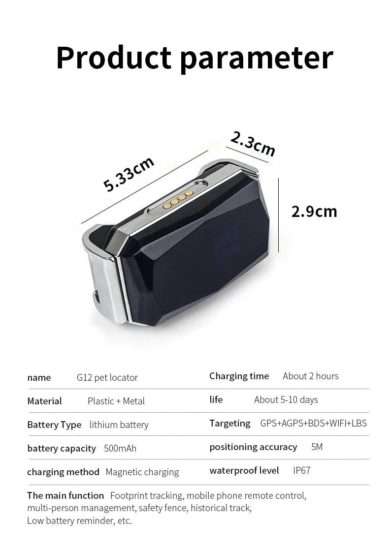 Pet Collar With Gps Tracker Waterproof Anti-Lost Dog Collar For Dogs Cats Outdoor Long Standby Footprint Tracking Locator Items