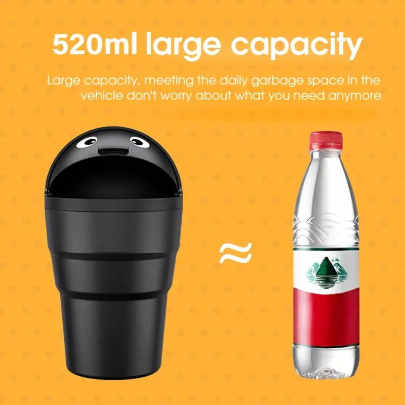 Car Trash Can Auto Organizer Storage Box with Swing Lid Cute Mini Automotive Leakproof Vehicle Trash Bin for Car Universal