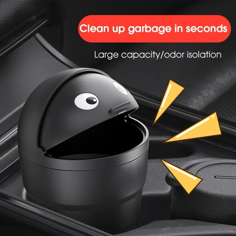 Car Trash Can Auto Organizer Storage Box with Swing Lid Cute Mini Automotive Leakproof Vehicle Trash Bin for Car Universal