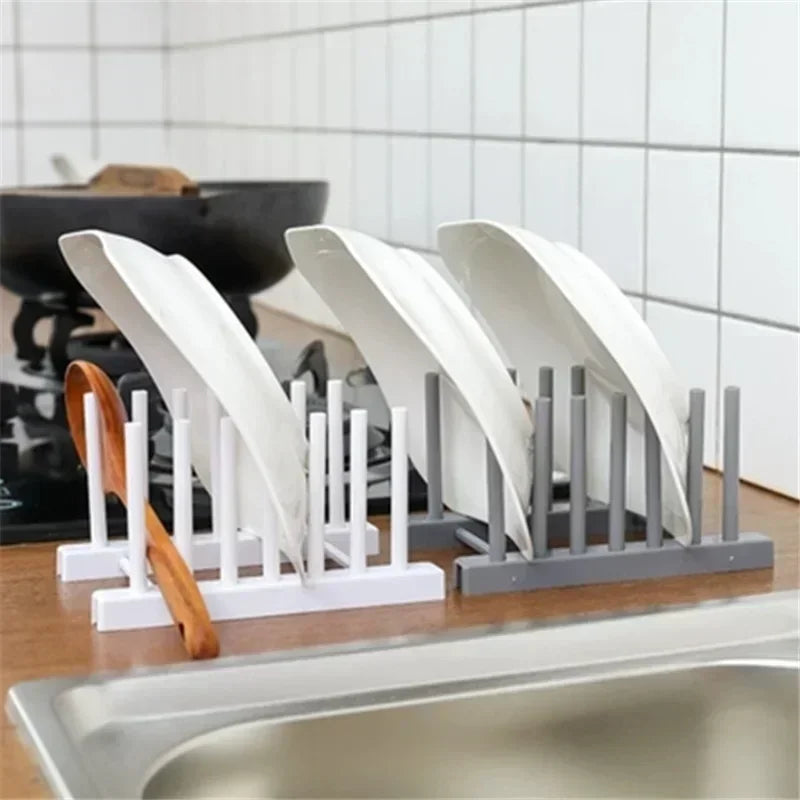 Kitchen Tools Plastic Dish Rack Storage Draining Racks Removable Shelf Plate Pot Lid Rack Storage Organizer Gadgets Supplies