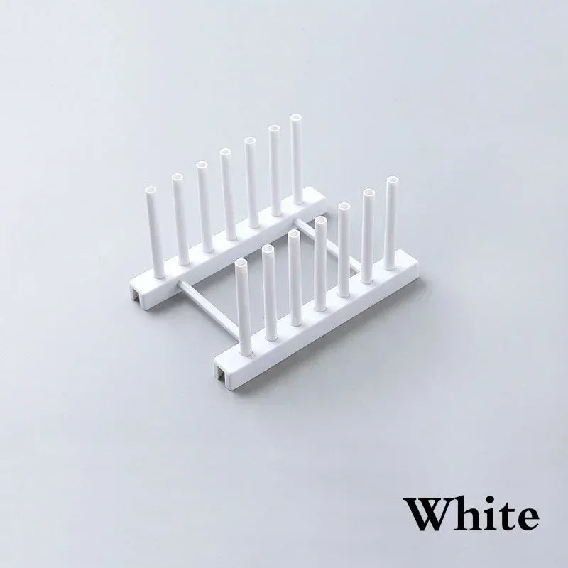 Kitchen Tools Plastic Dish Rack Storage Draining Racks Removable Shelf Plate Pot Lid Rack Storage Organizer Gadgets Supplies