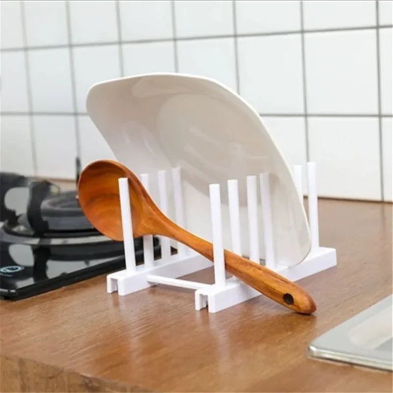 Kitchen Tools Plastic Dish Rack Storage Draining Racks Removable Shelf Plate Pot Lid Rack Storage Organizer Gadgets Supplies