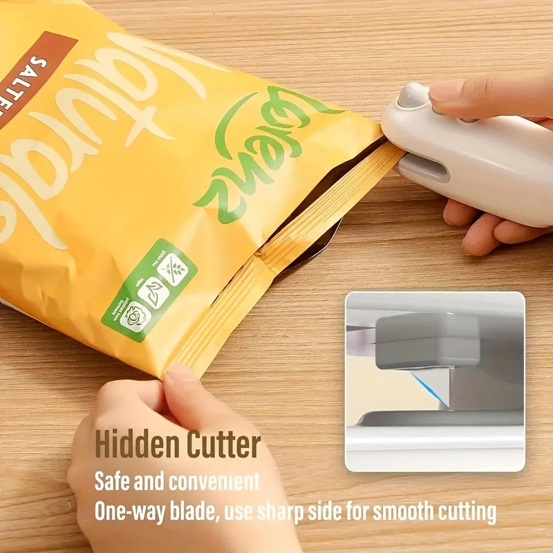 Rechargeable mini bag sealing machine, portable magnetic heat sealing machine, food preservation, crispy snack sealing machine