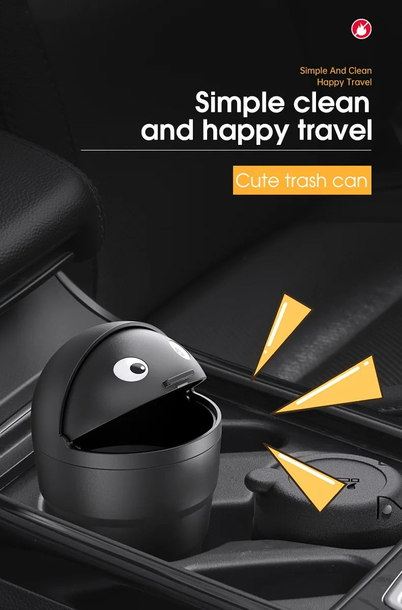 Car Trash Can Auto Organizer Storage Box with Swing Lid Cute Mini Automotive Leakproof Vehicle Trash Bin for Car Universal