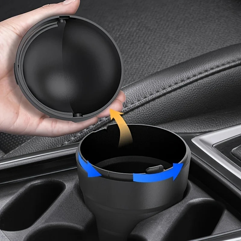 Car Trash Can Auto Organizer Storage Box with Swing Lid Cute Mini Automotive Leakproof Vehicle Trash Bin for Car Universal