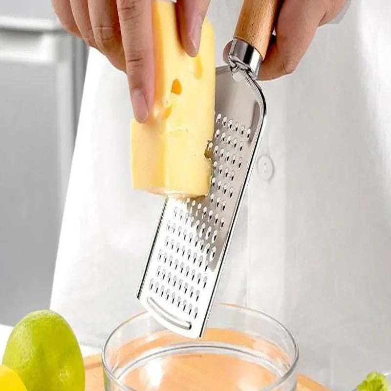 Kitchen Gadget Set with Wooden Handle, Stainless Steel Kitchen Tools Bottle/Can Opener, IceCream Scoop, Pizza Cutter, Peeler....