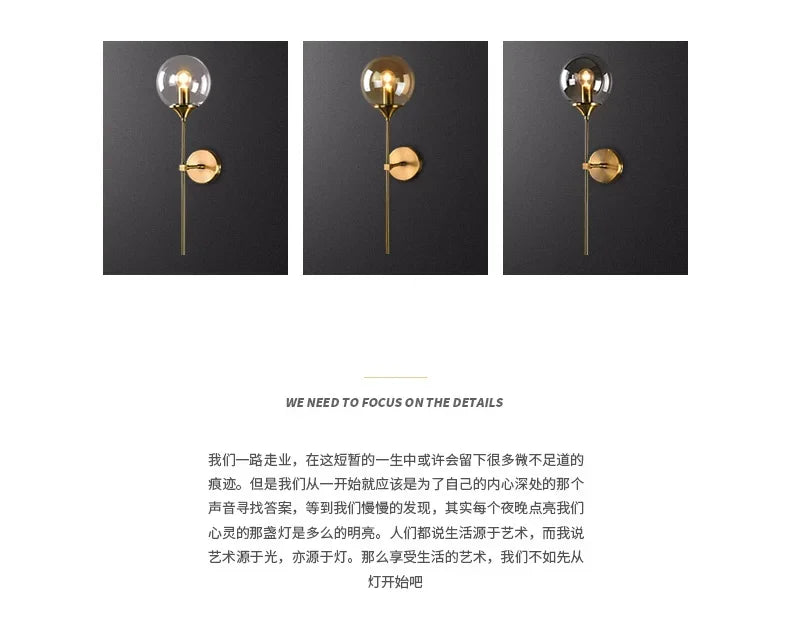 Modern minimalist living room Nordic creative personality bedroom bedside mirror front aisle corridor background wall lamp