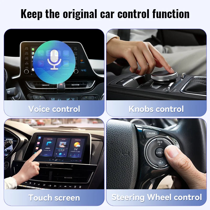 Wired to Wireless CarPlay&Android Auto 2in1 Mini Adapter USB 5GHz WiFi Suitable for 99% of original wired carplay/auto cars