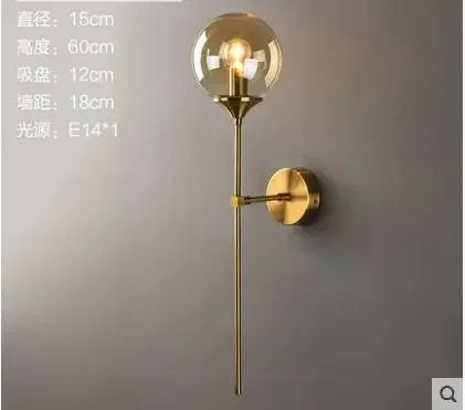 Modern minimalist living room Nordic creative personality bedroom bedside mirror front aisle corridor background wall lamp