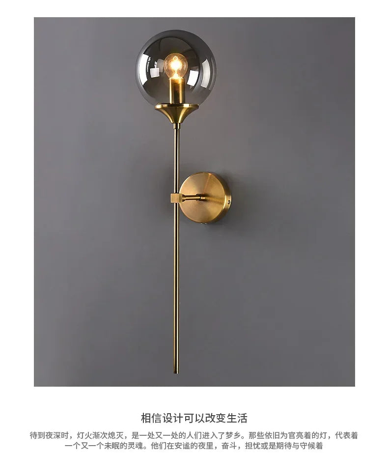 Modern minimalist living room Nordic creative personality bedroom bedside mirror front aisle corridor background wall lamp
