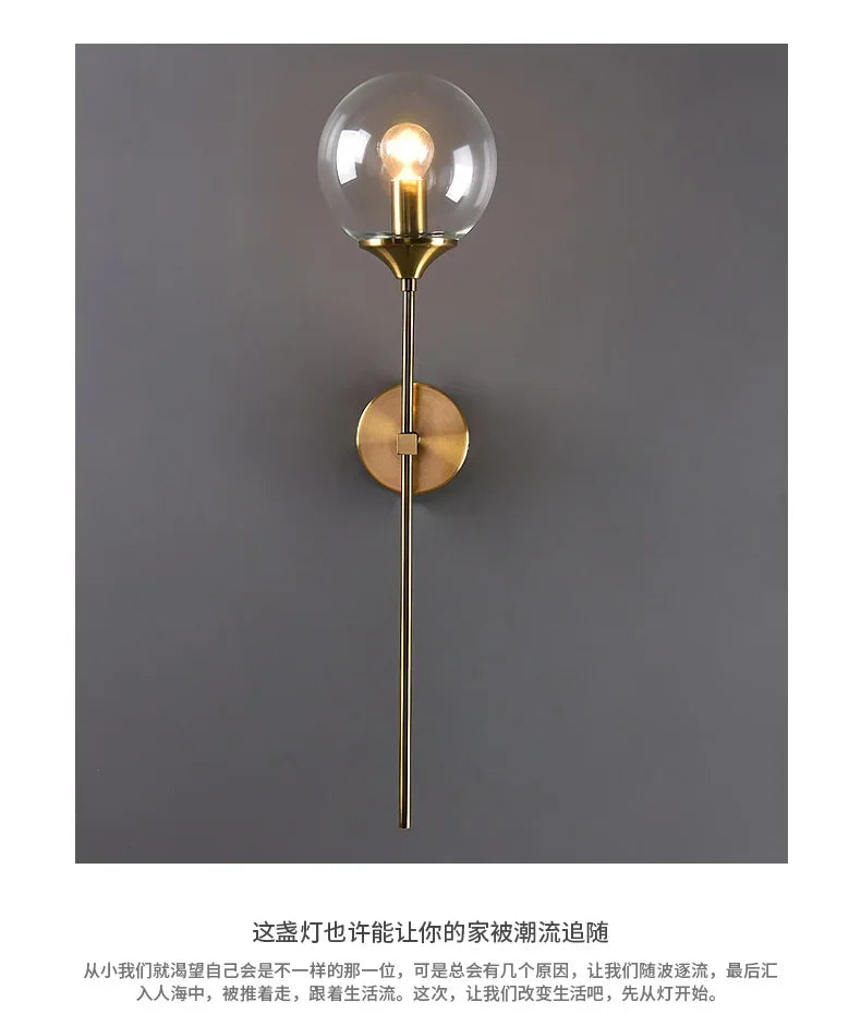 Modern minimalist living room Nordic creative personality bedroom bedside mirror front aisle corridor background wall lamp