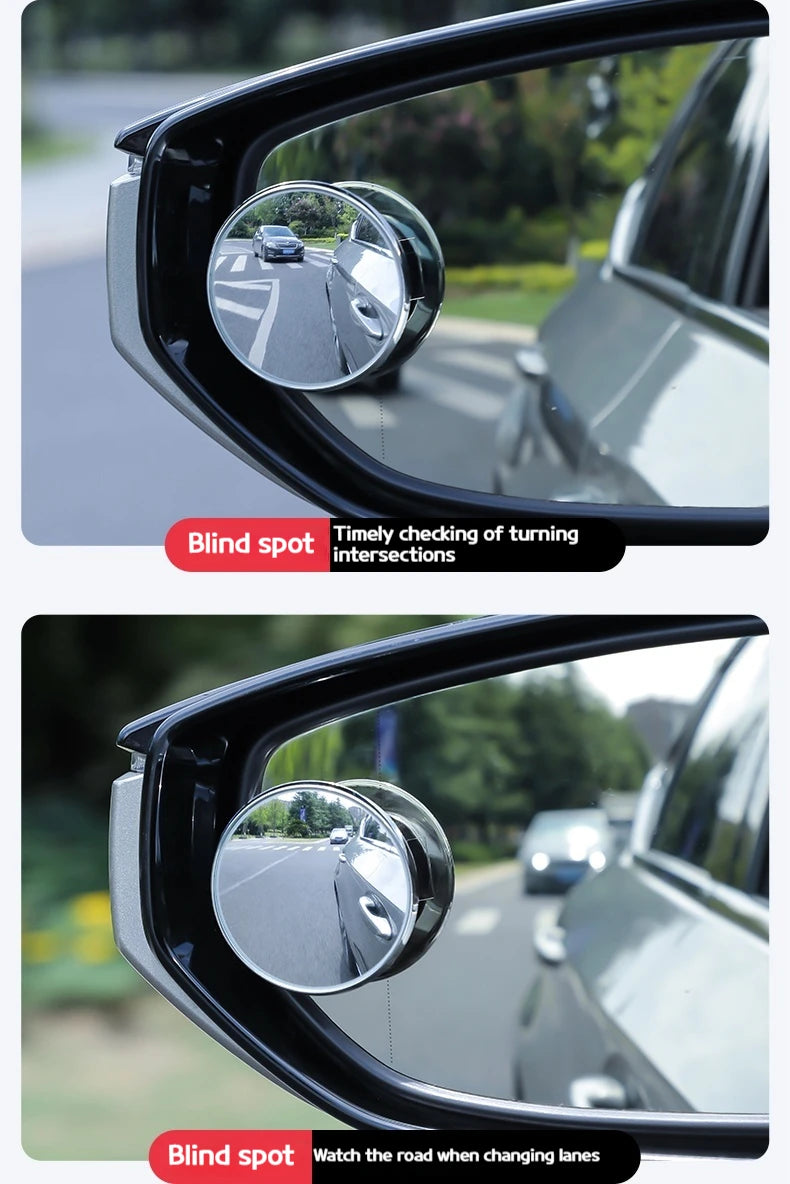 360 Degree HD Blind Spot Mirror For Car Reverse Frameless Ultrathin Wide Angle Round Convex Rear View Mirror Car Accessorie