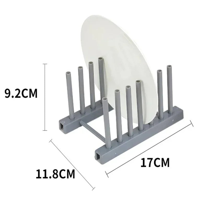 Kitchen Tools Plastic Dish Rack Storage Draining Racks Removable Shelf Plate Pot Lid Rack Storage Organizer Gadgets Supplies