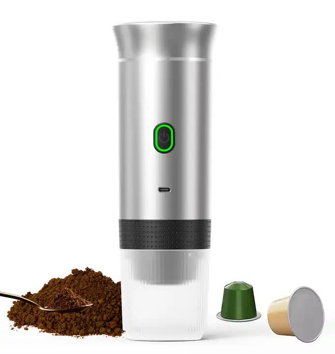 NNEDSZ Black Portable Espresso Coffee Machine - Universal 3-in-1 Capsule, Coffee Powder, and Espresso Maker