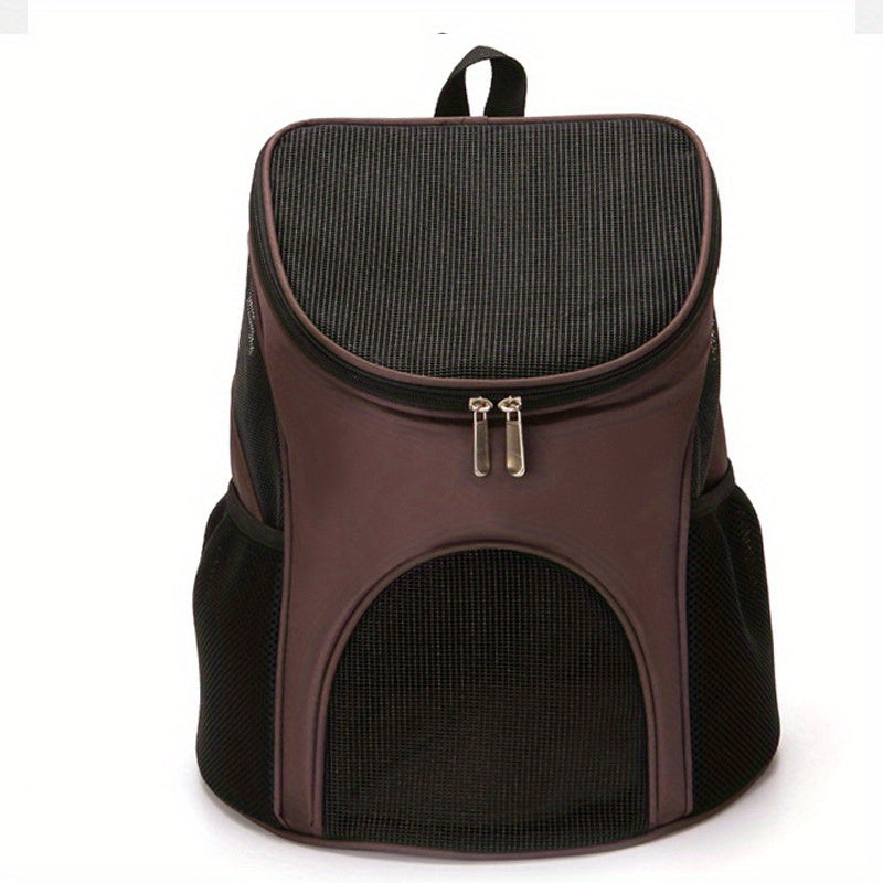 Foldable Pet Travel Carrier Backpack - Durable Red & Black, Breathable Mesh Design with Zipper Closure for Cats & Dogs, Portable Pet Carrier | Stylish Pet Gear | Durable Fabric